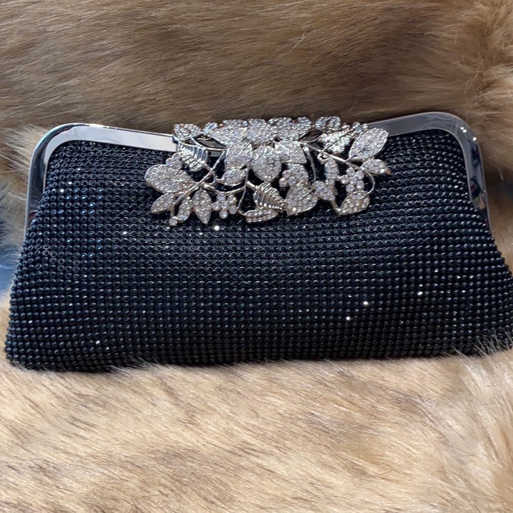 Black Rhinestone Evening Bag